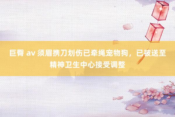 巨臀 av 须眉携刀划伤已牵绳宠物狗，已被送至精神卫生中心接受调整