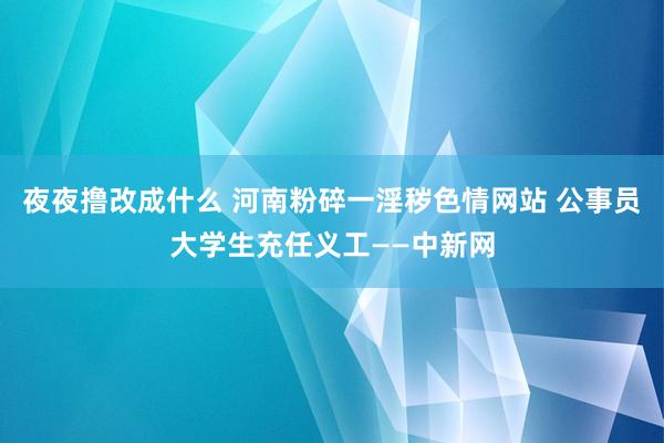 夜夜撸改成什么 河南粉碎一淫秽色情网站 公事员大学生充任义工——中新网