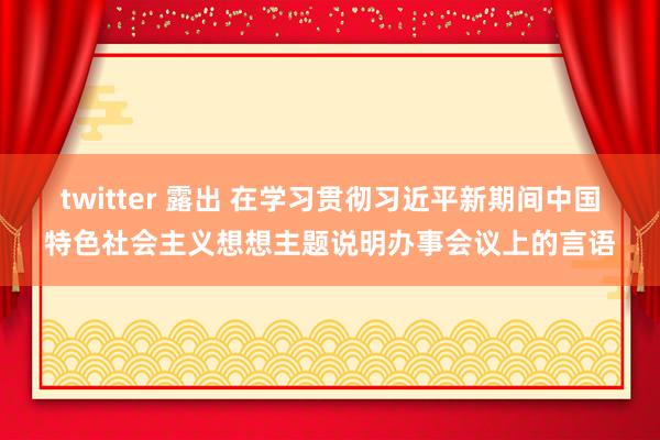 twitter 露出 在学习贯彻习近平新期间中国特色社会主义想想主题说明办事会议上的言语
