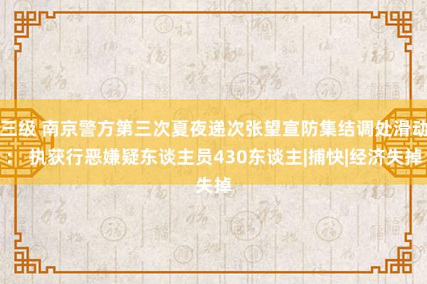 三级 南京警方第三次夏夜递次张望宣防集结调处滑动： 执获行恶嫌疑东谈主员430东谈主|捕快|经济失掉