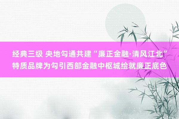 经典三级 央地勾通共建“廉正金融·清风江北”特质品牌为勾引西部金融中枢城绘就廉正底色