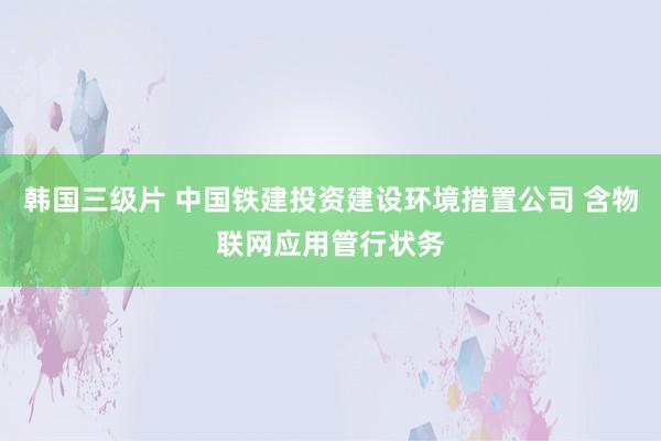 韩国三级片 中国铁建投资建设环境措置公司 含物联网应用管行状务