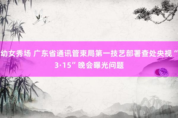 幼女秀场 广东省通讯管束局第一技艺部署查处央视“3·15”晚会曝光问题