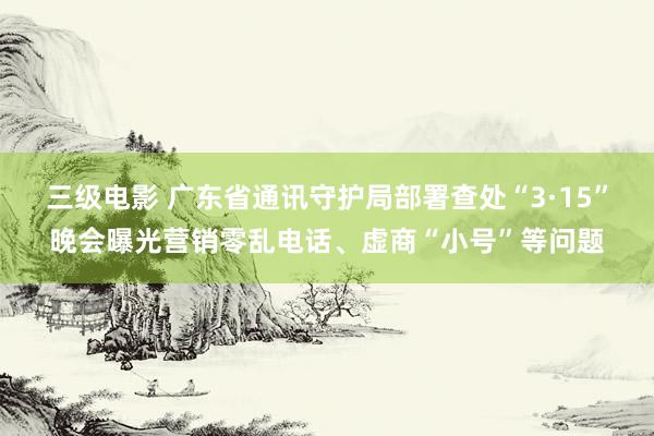 三级电影 广东省通讯守护局部署查处“3·15”晚会曝光营销零乱电话、虚商“小号”等问题